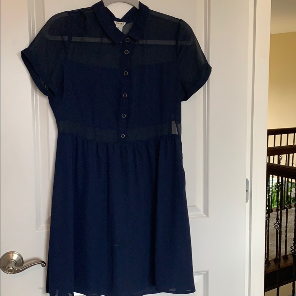 Navy Blue Button Down Dress